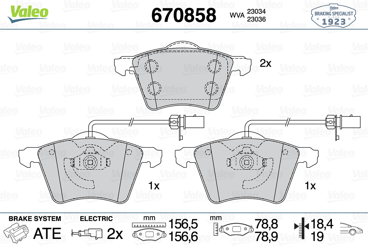 set placute frana,frana disc 670858 VALEO